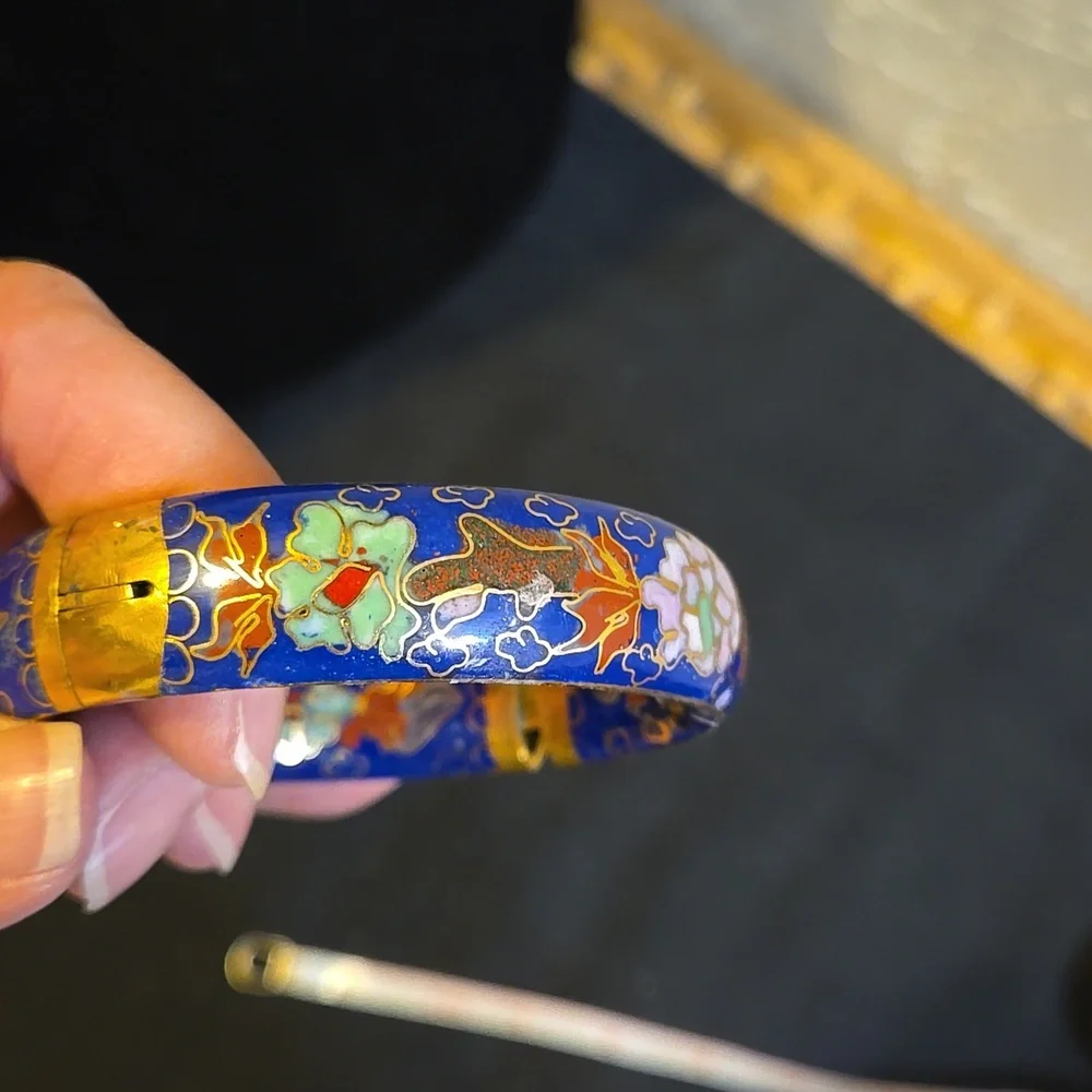 Vintage Chinese Cloissoné Bracelet - Picture 7 of 8